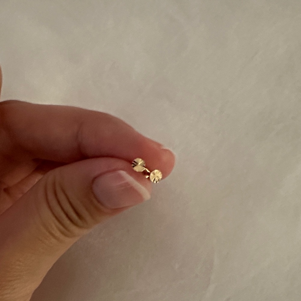 14k Solid Gold Pushback Back Earrings - image 1